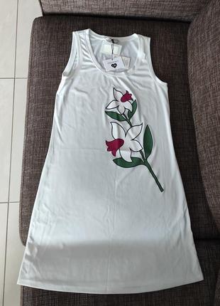 Новое платье twin-set в принт цветы туника твин сет быстросохнущее пляжное платье