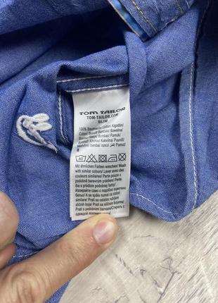Тom tailor denim рубашка m 48 размер мужская джинсовая с коротким рукавом оригинал4 фото
