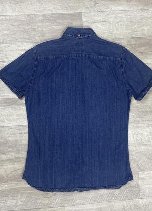Next indigo yarn рубашка s 46 размер мужская джинсовая с коротким рукавом оригинал4 фото