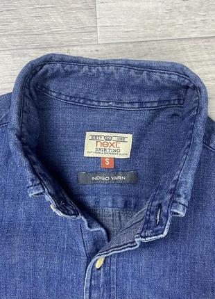 Next indigo yarn рубашка s 46 размер мужская джинсовая с коротким рукавом оригинал2 фото