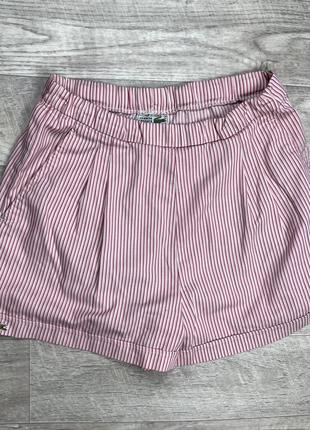 Chemise lacoste шорты m размер розовые полосатые оригинал1 фото