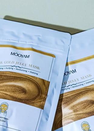 Альгинатная маска с золотом для лифтинга кожи mooyam 24k gold jelly mask1 фото