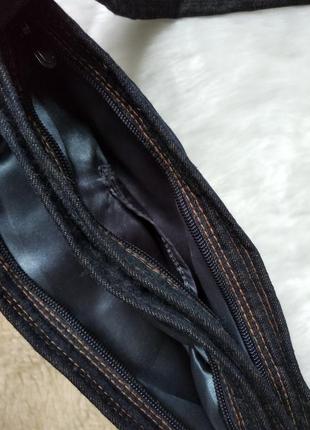 Женская дублёнка colin's джинсовая натуральная с мехом 46 размера плюс сумка муфта10 фото