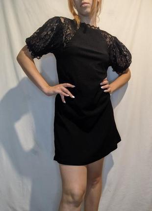 Базовое стильное классическое черное платье кружево готика стиль2 фото