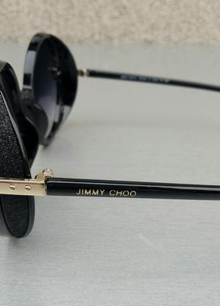 Jimmy choo очки женские солнцезащитные черные круглые4 фото