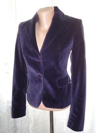 Велюровый пиджак cristina dal lago италия р.xs (ог 82, рук.58,пл.36)