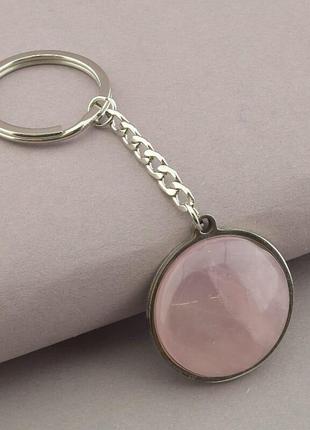 061420 брелок 'steel' рожевий кварц
