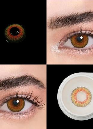 Кольорові лінзи для очей коричневі контейнер для зберігання в подарунок