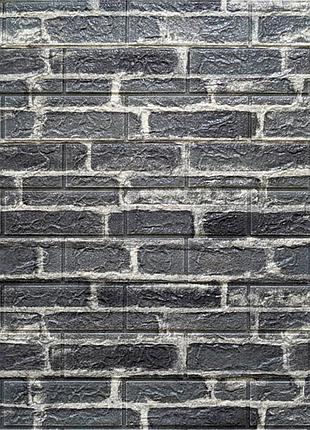 Декоративна 3d панель самоклейка під цеглу сірий катеринославський 700х770х5мм (042) sw-00000039