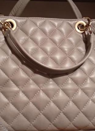 Шкіряна стьобана сумка в стилі chanel, borse in pelle (італія)