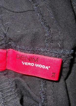 =vero moda=літні чорні бриджі жіночі льон5 фото