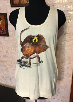 Натуральная майка с принтом