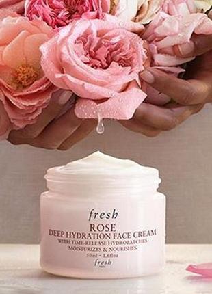 Дорожній об'єм зволожувальний крем fresh rose deep hydration face cream 7 ml