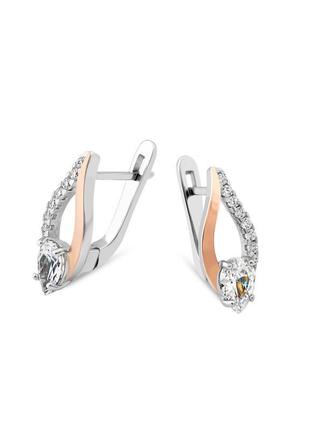 Сережки срібло 925° 3,79г. золота накладка родій (922с)