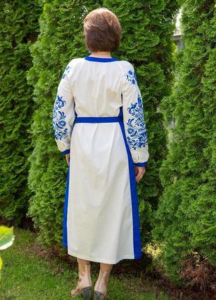 Роскошное льняное платье с вышивкой, вышиванка, невероятно красивое вышиванное платье3 фото