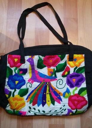 Велика вышетая тканинна сумка