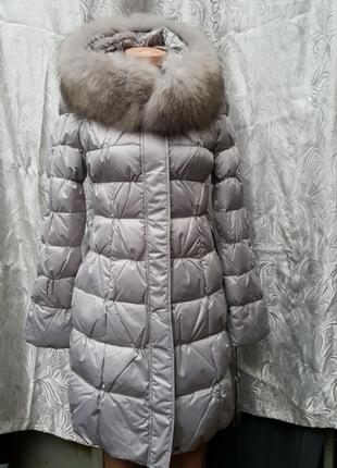 Распродажа! clasna светлый пуховик с натуральным мехом s m l xl xxl акции распродажа