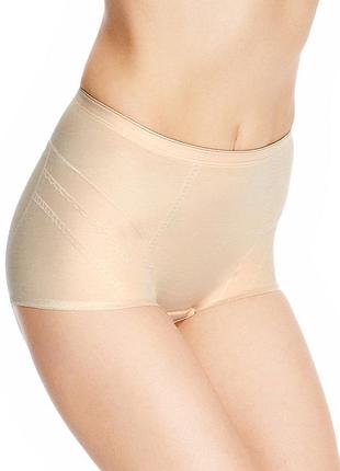 Утягивающие телесные трусики с бесшовными вырезами для ног (размер 2хл)