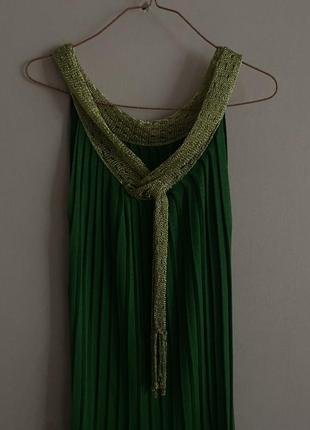Платье зеленое миди лето
