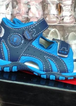 Синие босоножки сандалии для мальчика спортивные clibee3 фото