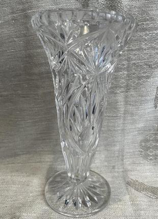 Стеклянная ваза 22 см идеальное состояние