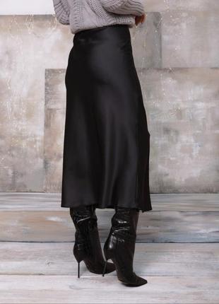 Черная шелковая юбка2 фото