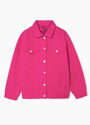 Розовая льняная куртка лен пиджак малиновый джинсовка батал большого размера