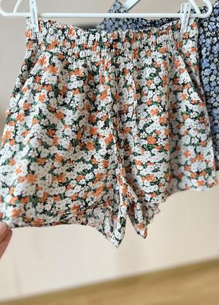 Шортами короткие шорты летние шорты цветочный принт шорты натуральная ткань