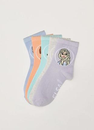 5-6/7-8/9-10 новые фирменные детские высокие теплые носки 5 пар frozen ельза ледяное сердце lc waikiki2 фото