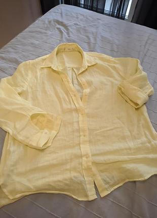 Рубашка з льону mango
