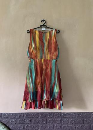 Яркое радужное платье платье новенького размера l /xl2 фото