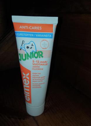 Зубная паста против кариеса elmex junior  для детей 5 — 12 лет, 75 мл.8 фото