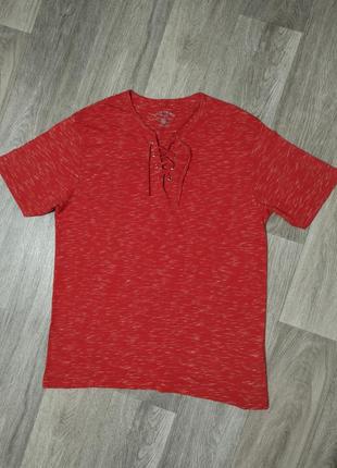 Мужская красная хлопковая футболка / atlas / поло / мужская одежда /