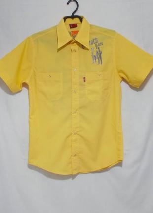 Новая рубашка желтая с принтом на кнопках 'levis' 44-46р