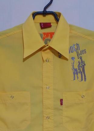 Новая рубашка желтая с принтом на кнопках 'levis' 44-46р2 фото