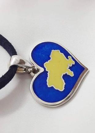 Кулон серденько minankari серебро с грузинской эмалью