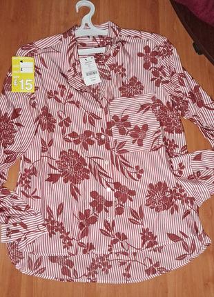 Рубашка в полоску цветы