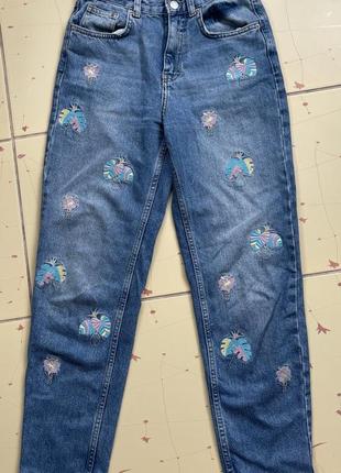 Pull &amp; bear джинсовый комплект с вышивкой10 фото