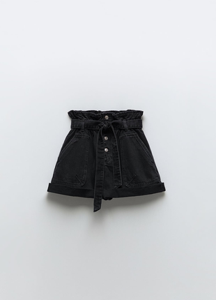 Джинсовые шорты zara c высокой посадкой