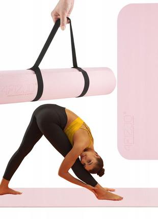 Килимок (мат) спортивний 4fizjo tpe 180 x 60 x 0.6 см для йоги та фітнесу 4fj0375 pink/grey poland