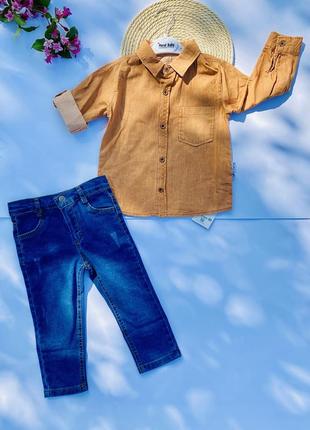 Комплект дитячий джинси + рубашка5 фото