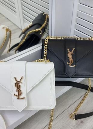 Каркасный клатч кросс боди с лого ysl