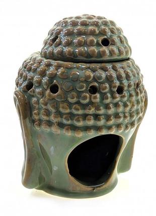 Аромалампа керамічна "будда" зелена (14х10,5х11 см)3 фото