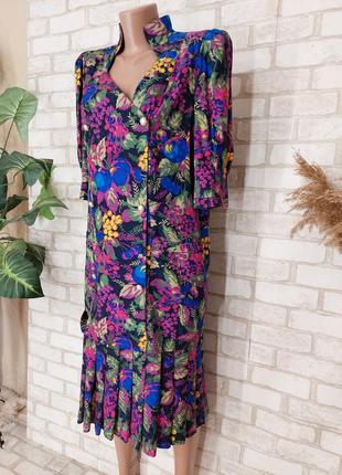 Новое нарядное платье миди со 100 % шелка в красочный цвет с плиссе, размер л-хл4 фото