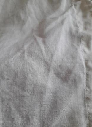 Молочна 100 льон рубашка на короткий  рукав7 фото