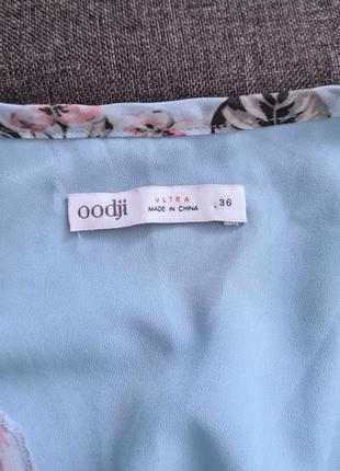 Голубое платье oodji в цветочный принт в идеальном состоянии3 фото