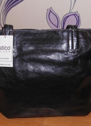 Брендовая кожаная большая сумка latico leather tote bag.5 фото