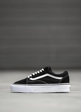 Женские кеди vans classic platform black white 37-38-38.5-39-402 фото