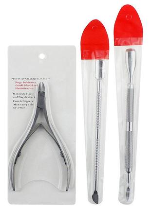 Набор инструментов для маникюра и педикюра, кусачки книпсер, пушер, триммер, пинцет,...