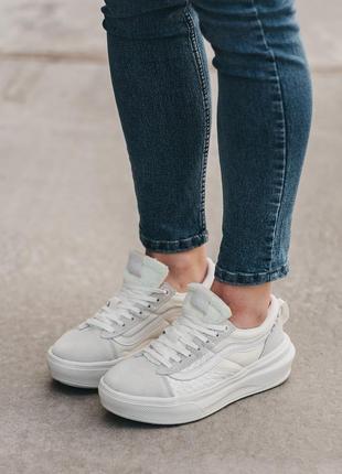 Женские кеди vans old skool overt plus cc beige 36-37-38-39-4010 фото